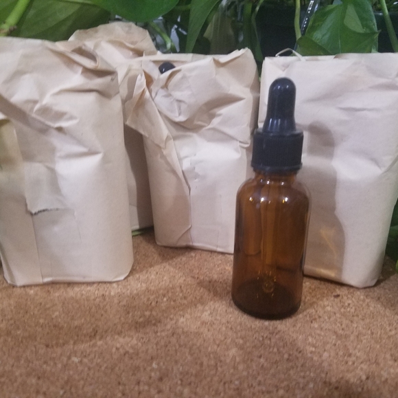 Other - Aroma Therapy Amber Glass Bottles, Set of 9